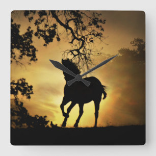 Horse Lover’s Wall Clock Quadratische Wanduhr