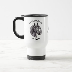 Horse Lover Vintag Sketch Horseshoe Bester Freund Reisebecher
