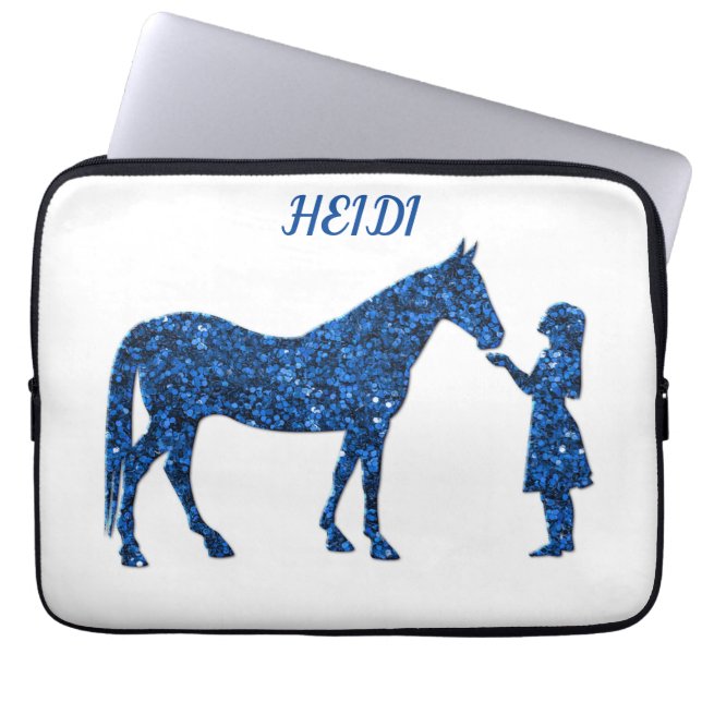 HORSE & MÄDCHEN LAPTOP SLEEVE PERSONALISIERT. (Vorderseite)