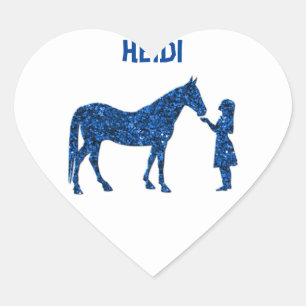 HORSE & MÄDCHEN PERSONALISIERT. Herz-Aufkleber
