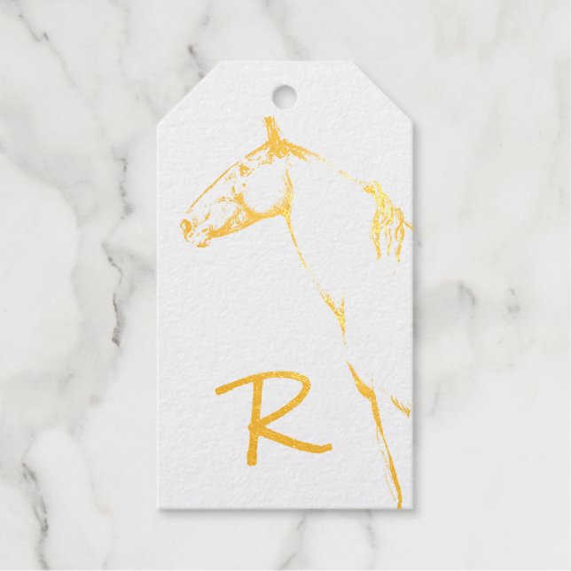 Horse Monogram Geschenkanhänger (Vorderseite)