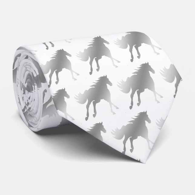Horse Mustang Team Mascot Football Necktie Krawatte (Gerollt)