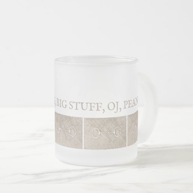 HORSE NAMES Equestrian Bits Barn Bauernhof Tan Mattglastasse (VorderseiteRechts)