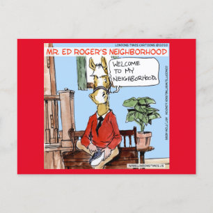 Horse Neigh-borhood Funny Rick London Comic Postkarte