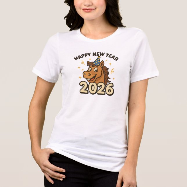 Horse New Years 2026 Tri-Blend Shirt (Vorderseite)