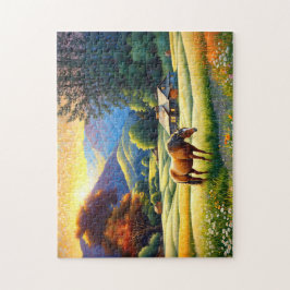 Horse on Farm Wildflower Meadow Puzzle