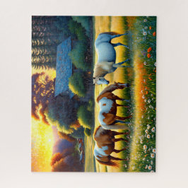 Horse on Farm Wildflower Meadow Puzzle