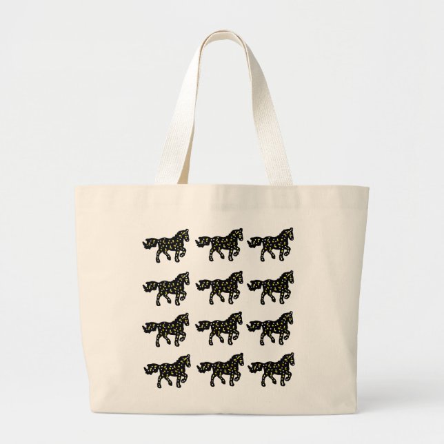 Horse Pattern Cosmic Bag Jumbo Stoffbeutel (Vorne)