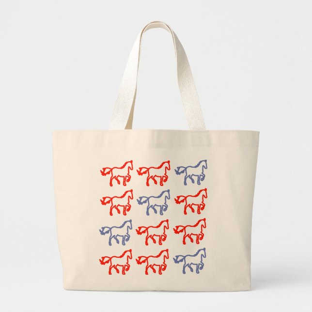 Horse Pattern Identity Bag Jumbo Stoffbeutel (Vorne)