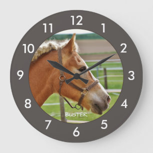 Horse Personalized Large Clock Große Wanduhr