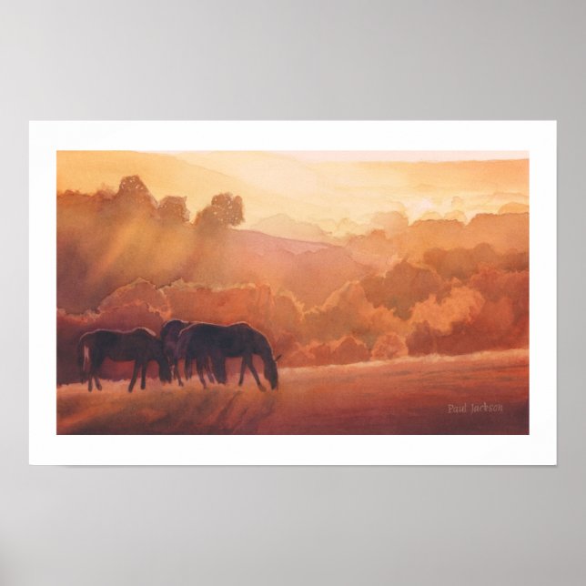 "Horse Point" Pferdewelt Wasserfarbe Poster (Vorne)