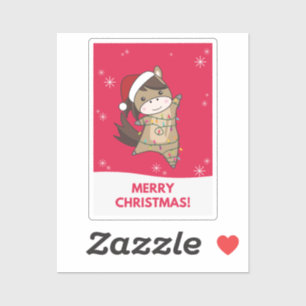 Horse Pony Christmas Snow Winter Animals Horses St Aufkleber