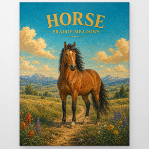 Horse Prairie Meadows Watercolor GeoSaga Postkarte