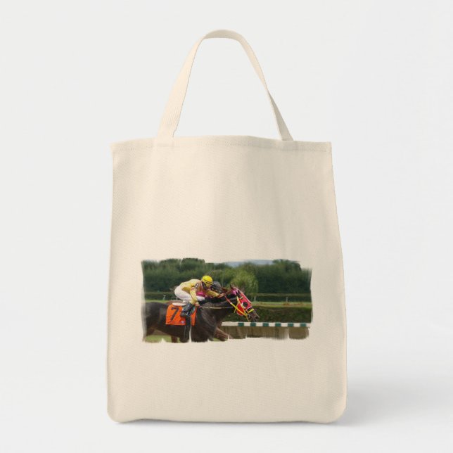 Horse Race Finish Grocery Tote Bag Tragetasche (Vorne)