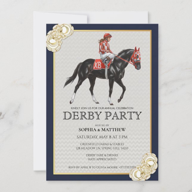 Horse Racing Derby Party Invitation Art 2026 Einladung (Vorderseite)