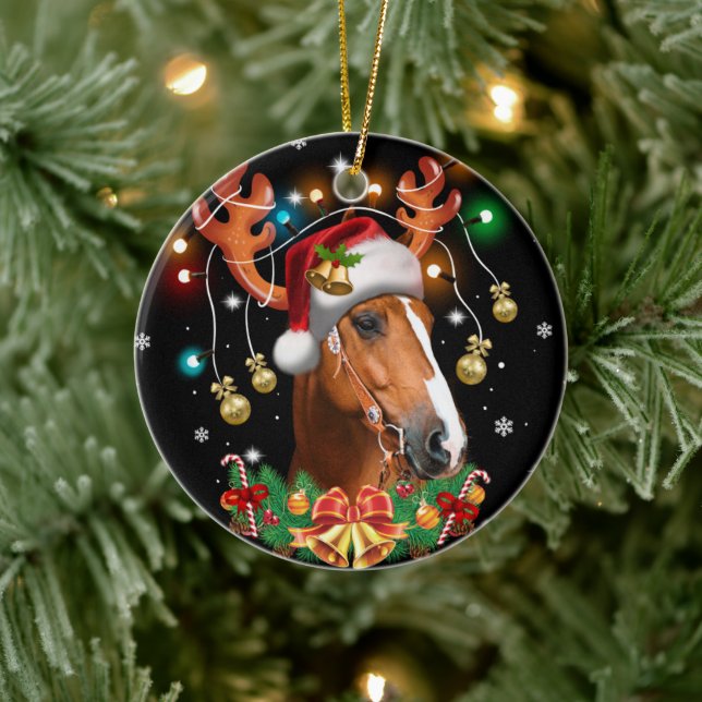 Horse Reindeer Keramik Ornament (Baum)
