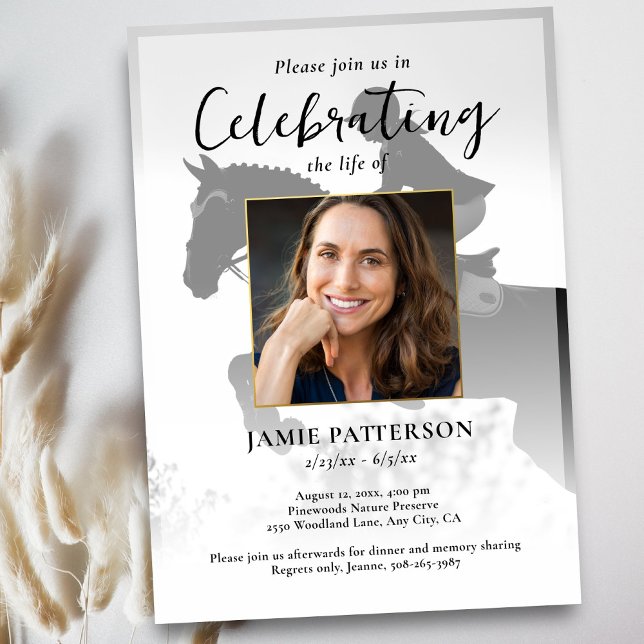 Horse Rider Celebration of Life Photo Funeral Einladung (Von Creator hochgeladen)