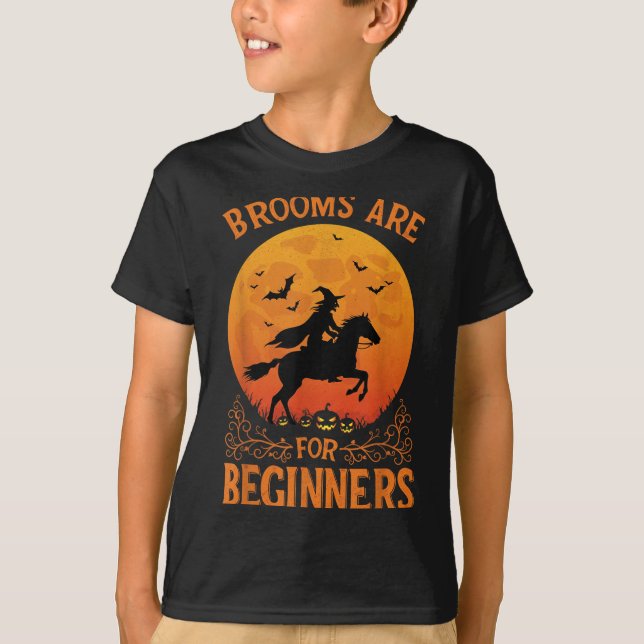 Horse Rider Halloween Equestrian Brooms Are For Be T-Shirt (Vorderseite)