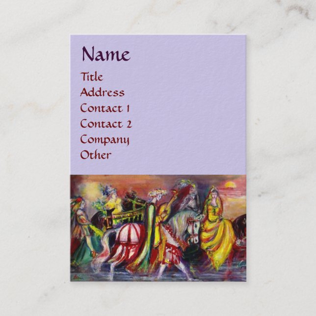 HORSE RIDERS, MUSIK IN DER NACHT Fantasy Light Blu Visitenkarte (Vorderseite)