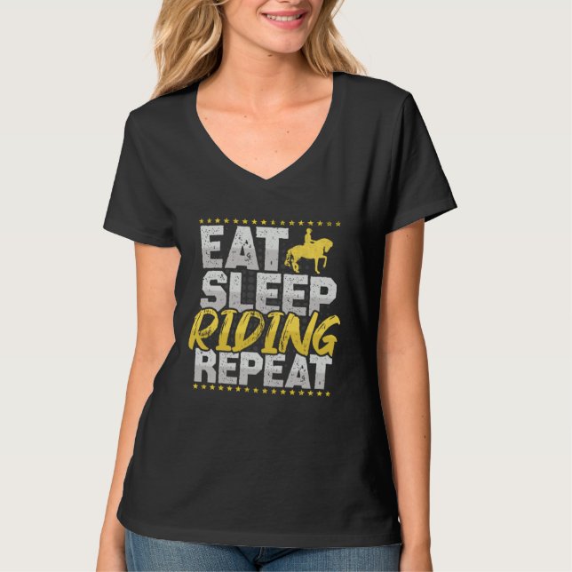 Horse Riding Eat Sleep Repeat Horses Hobby Riding T-Shirt (Vorderseite)