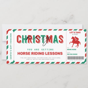 Horse Riding Lessons Christmas Gift Ticket Voucher