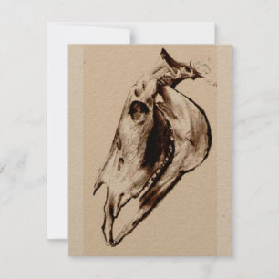 Horse Skull Vintage Style Feiertagskarte