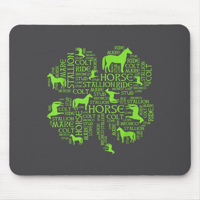 Horse St. Patrick's Day Iri-shirt - Clover Tee  Mousepad (Vorne)