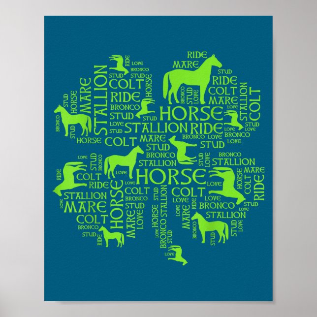 Horse St. Patrick's Day Iri-shirt - Clover Tee  Poster (Vorne)
