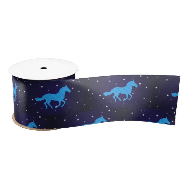 Horse Starry Night Satinband (Spule)