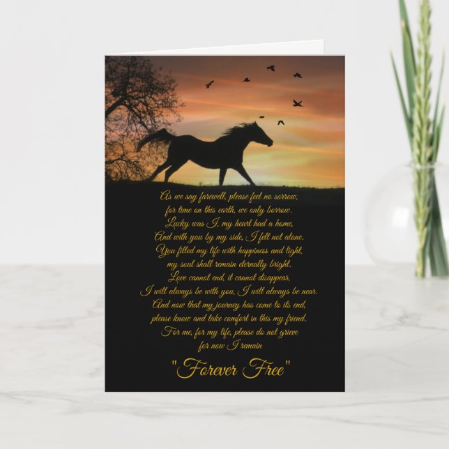 Horse Sympathy Card, Verlust des spirituellen Gedi Karte (Vorderseite)