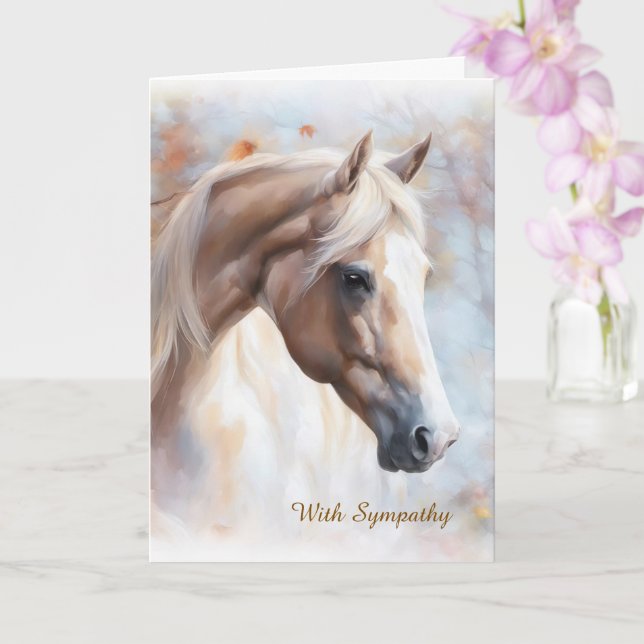 Horse Sympathy with Beautiful Horse Condolences Karte (Orchidee)