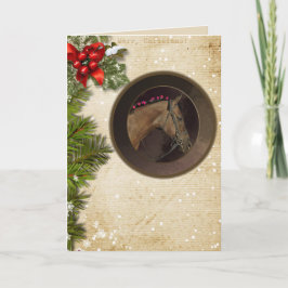 Horse Theme Weihnachtskarte & Umschlag; Anpassen! Feiertagskarte