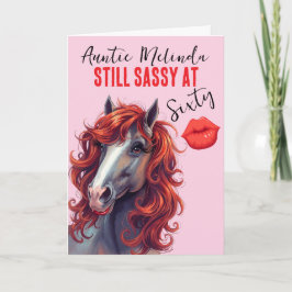 Horse Themed Sassy at 60 Birthday Card Karte