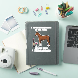 Horse Thoroughbred and wine funny man equestrian Aufkleber