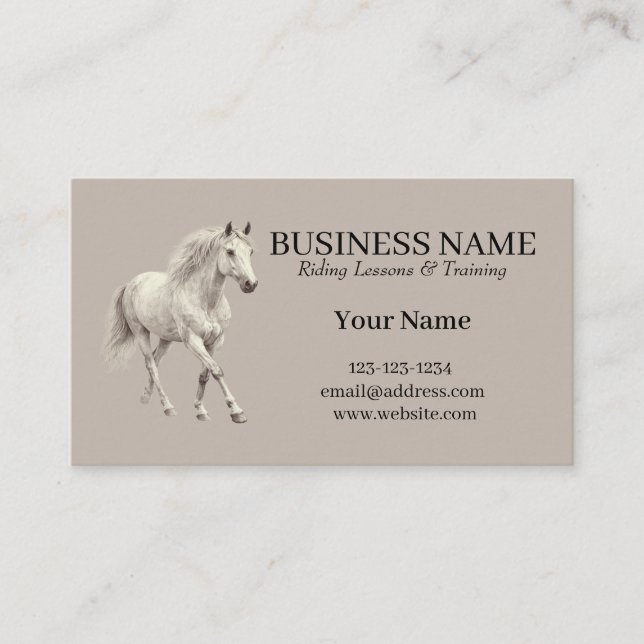 Horse Trainer Riding Lessons  Business Card Visitenkarte (Vorderseite)