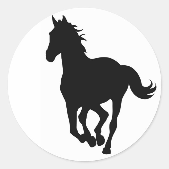 Horse Trotter Runder Aufkleber (Vorderseite)