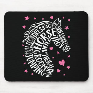 Horse Typografy Art Reitsport Mousepad