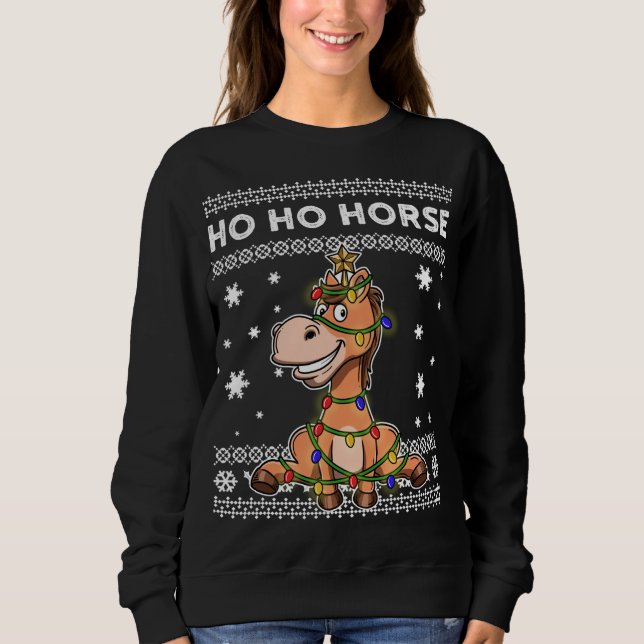 Horse Ugly Weihnachtskraut Sweatshirt (Vorderseite)