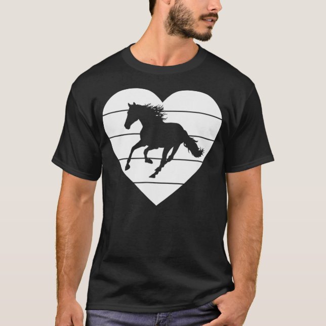 Horse Valentines Day Heart Women Horse Lover Eques T-Shirt (Vorderseite)