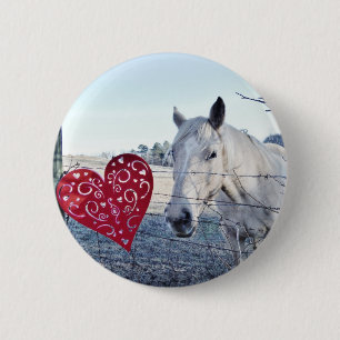 HORSE Valentinherz Button