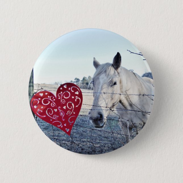 HORSE Valentinherz Button (Vorderseite)