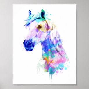 Horse watercolor, Horse Painting, Horse art Print Poster