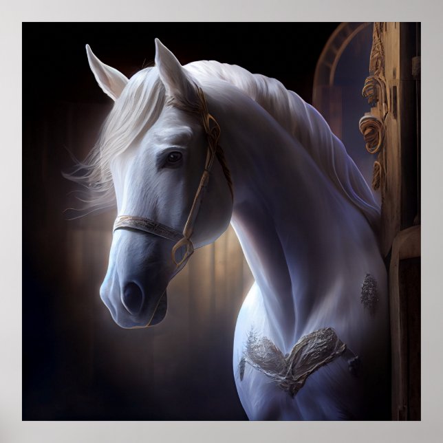 Horse White Poster (Vorne)