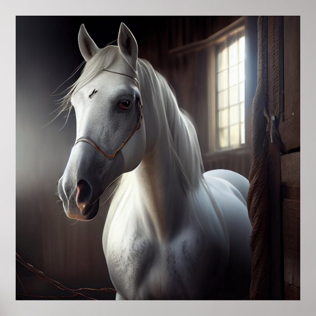 Horse White Poster (Vorne)
