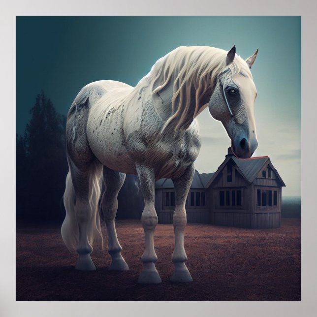 Horse White Poster (Vorne)