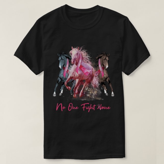 Horse With Breast Cancer Awareness Women  T-Shirt (Design vorne)