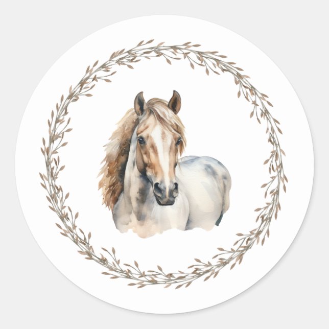 Horse Wreath Gift Stickers  (Vorderseite)
