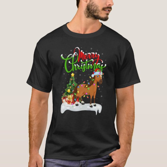 Horse  Xmas Decorations Santa Horse Christmas T-Shirt (Vorderseite)