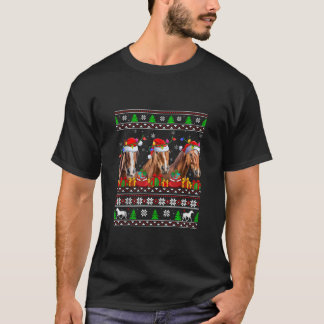 Horse Xmas Lights Ugly Sweater Weihnachtsmannmütze T-Shirt