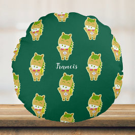 Horse Year Lucky Cute Personalized Round Pillow  Rundes Kissen